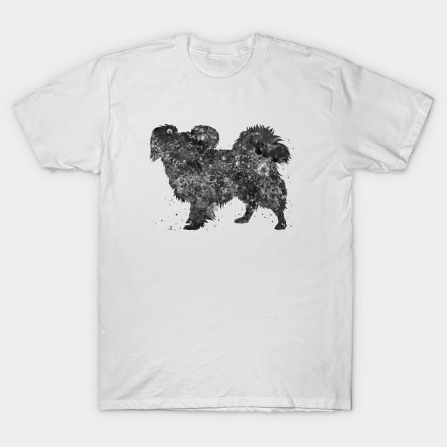 papillon dog black and white T-Shirt by Yahya Art